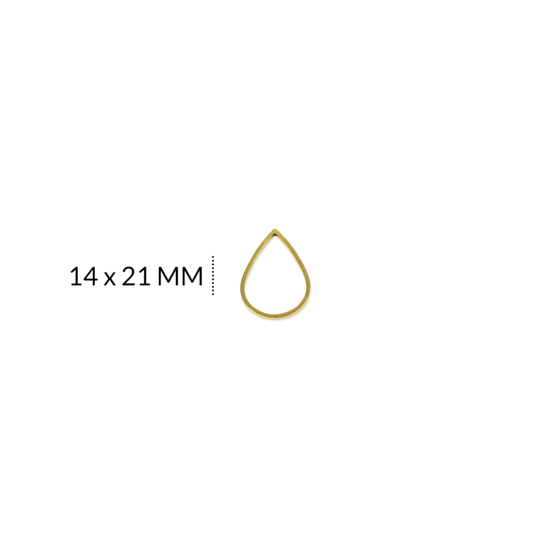Herraje acero figura gota dorado 14x 21 mm / x unidad / Ref-AH0151D / REF-AH0151D