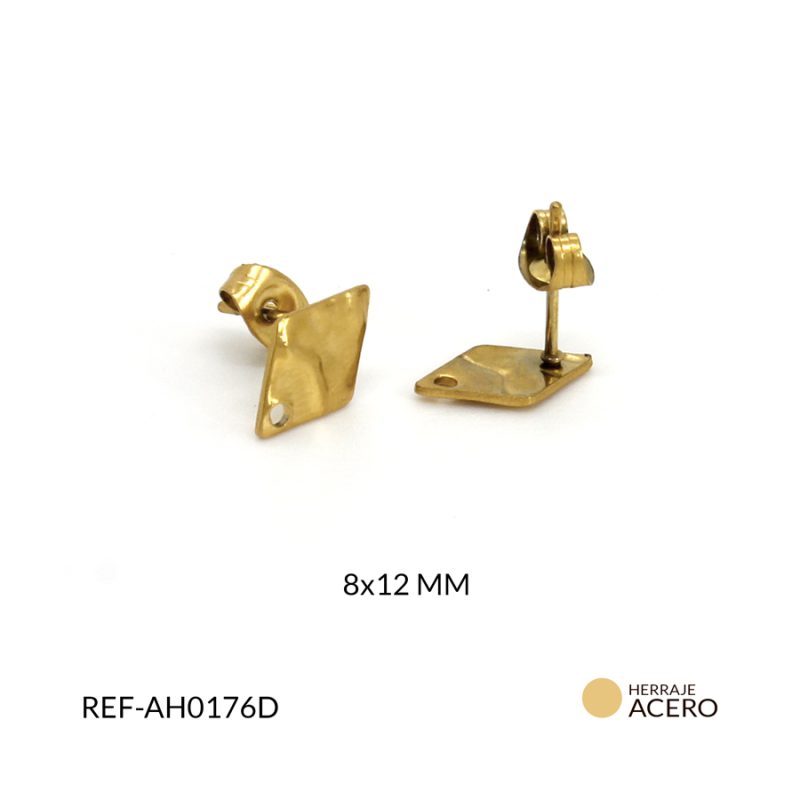 Herraje acero para arete rombo 8x12mm / x par / Ref-AH0176D