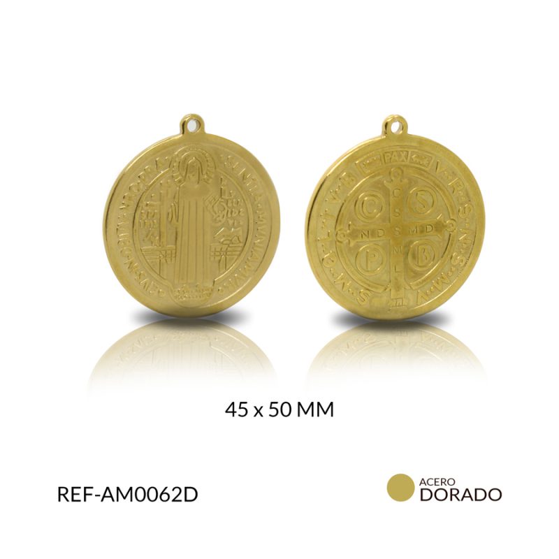 Medalla acero san Benito fundido 45*50MM / x unidad / Ref-AM0062D