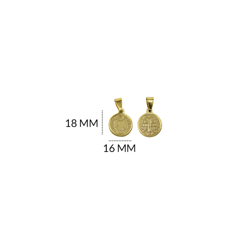 Medalla acero fundida San Benito 18x16mm / xunidad / REF-AM0139D