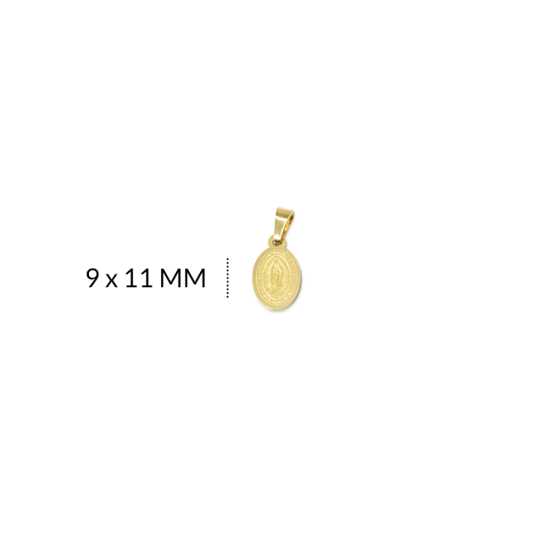 Medalla acero virgen guadalupe ambos lados 9 x 14 mm / x und / REF-AM0152D
