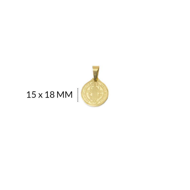 MEDALLA ACERO SAN BENITO 15 X 18 MM / x UNIDAD / REF-AM0156D / REF-AM0156D