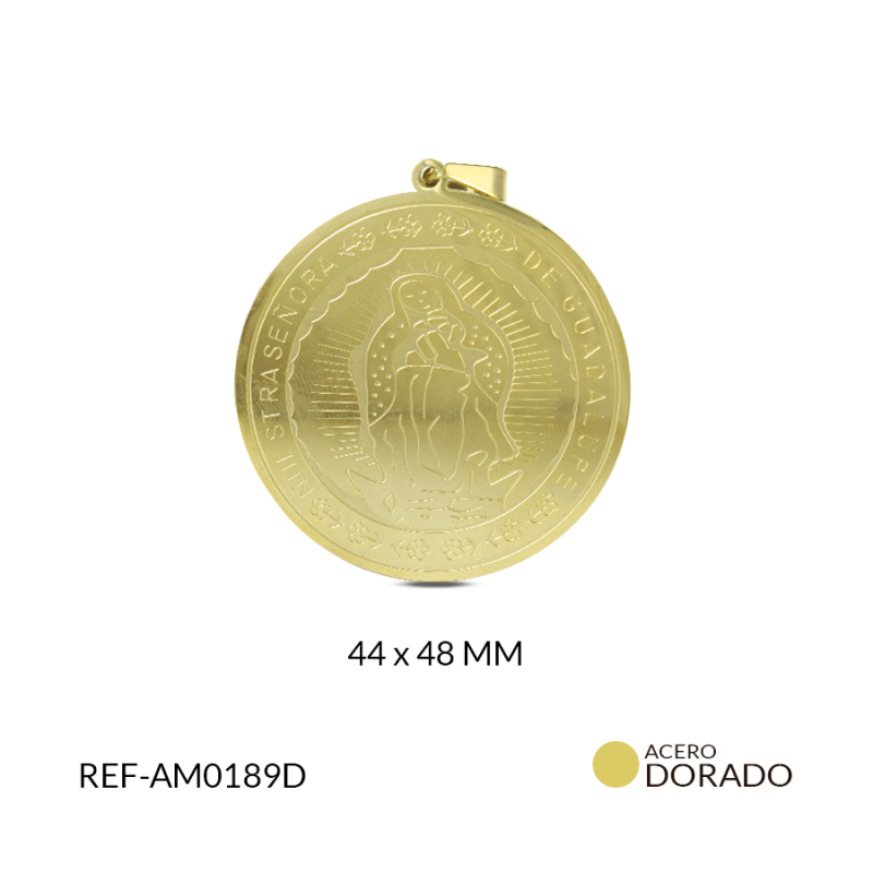 MEDALLA ACERO GUADALUPE GRABADA AMBOS LADOS 44X48 MM / x  UND / Ref-am0189d
