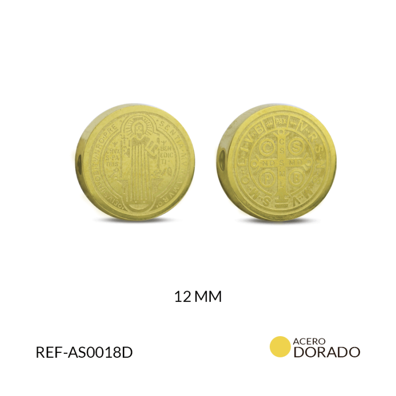 Separador acero grabado san Benito 12 mm / x unidad / Ref-AS0018D / Ref-AS0018D