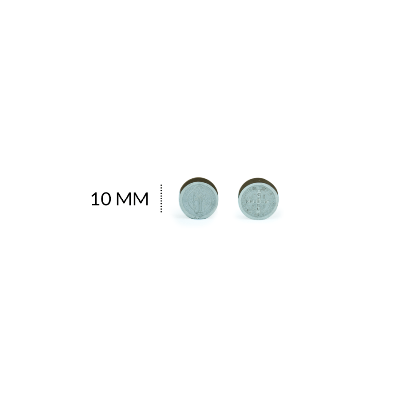 Separador acero san Benito grabado 10 mm / x unidad / Ref-AS0129N / Ref-AS0129N