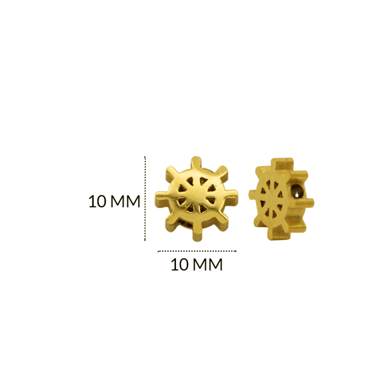 SEPARADOR EN ACERO TIMON 10 X 10MM / color dorado / X UNIDAD / REF-AS0137D / REF-AS0137D