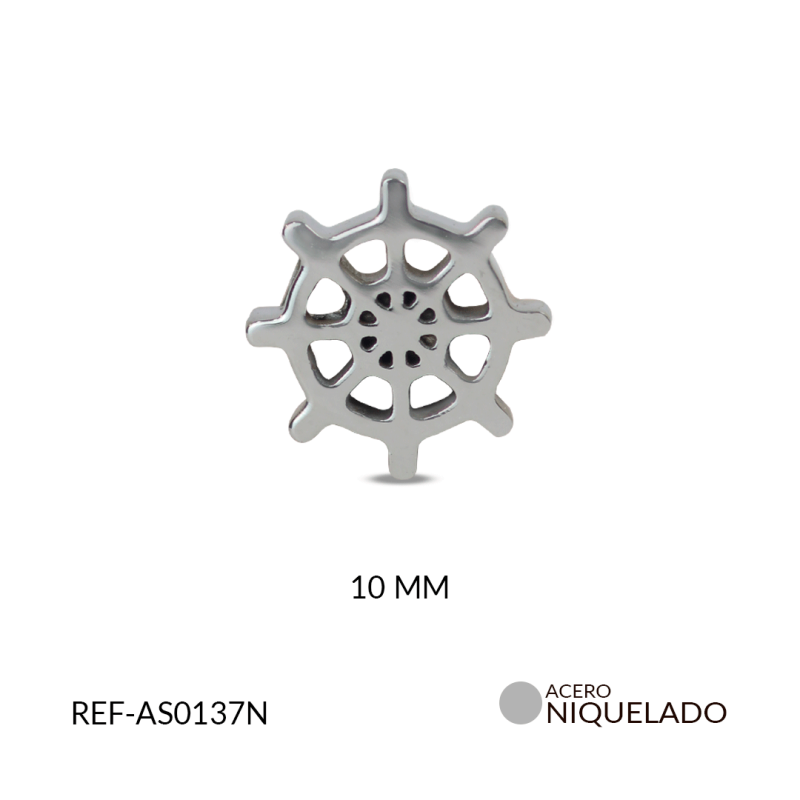 SEPARADOR ACERO NIQUELADO TIMON x UND / 10MM / REF-AS0137N