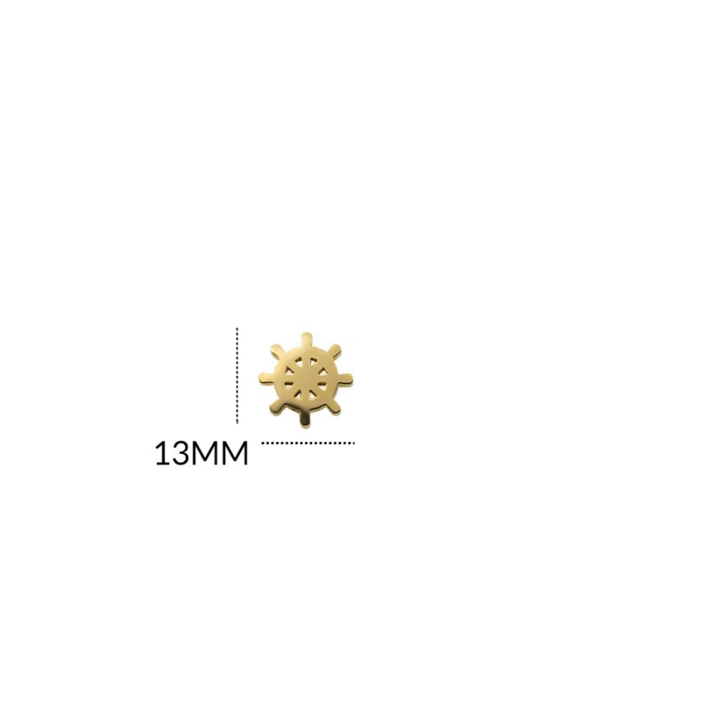 SEPARADOR EN ACERO TIMON 13MM / color dorado / por unidad / REF-AS0141D / REF-AS0141D