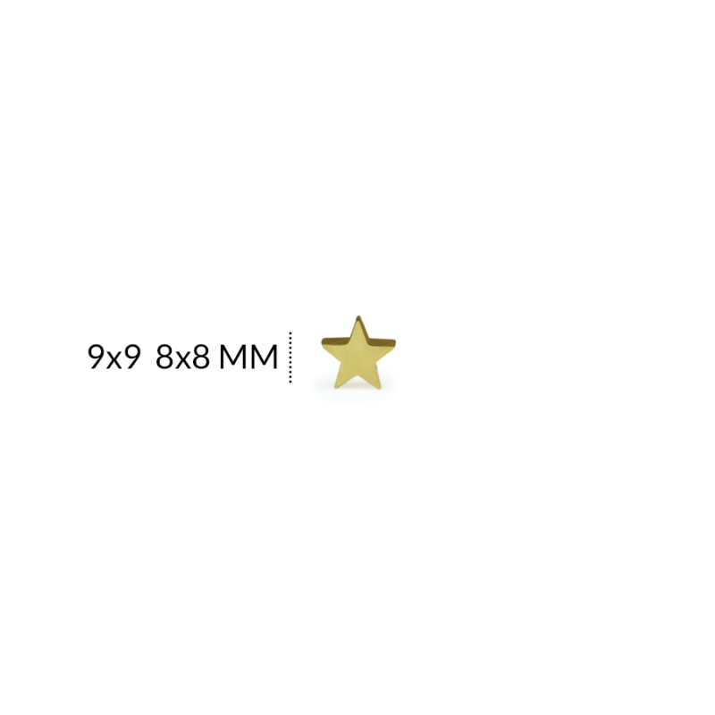 SEPARADOR ACERO ESTRELLA LISA 9X9 8X8 MM / color dorado / X UND / REF-AS0152D / REF-AS0152D