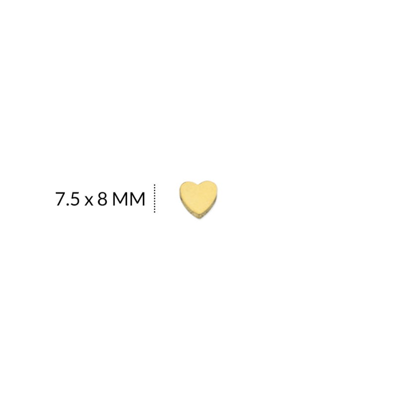 Separador acero corazón liso 7.5x8mm color dorado/ x und / Ref-AS0188D / REF-AS0188D