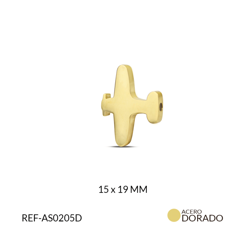 SEPARADOR ACERO DORADO AVION/ x UND/ 19x15MM / REF-AS0205D