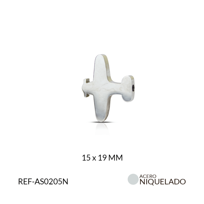 SEPARADOR ACERO NIQUELADO AVION/ x UND / 15x19MM / REF-AS0205N