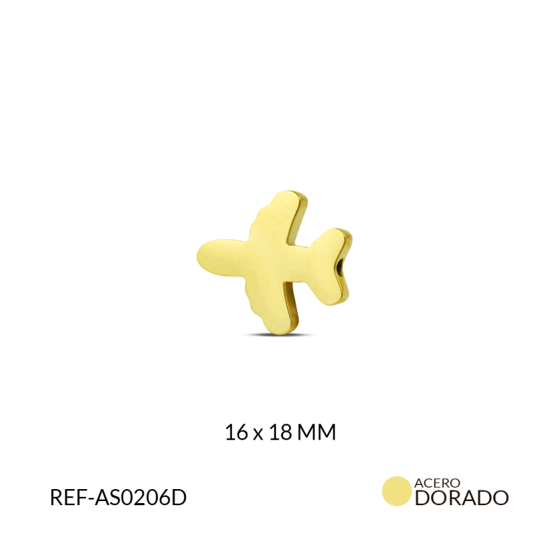 Separador acero dorado avión/ x und / 16x18MM / REF-AS0206D