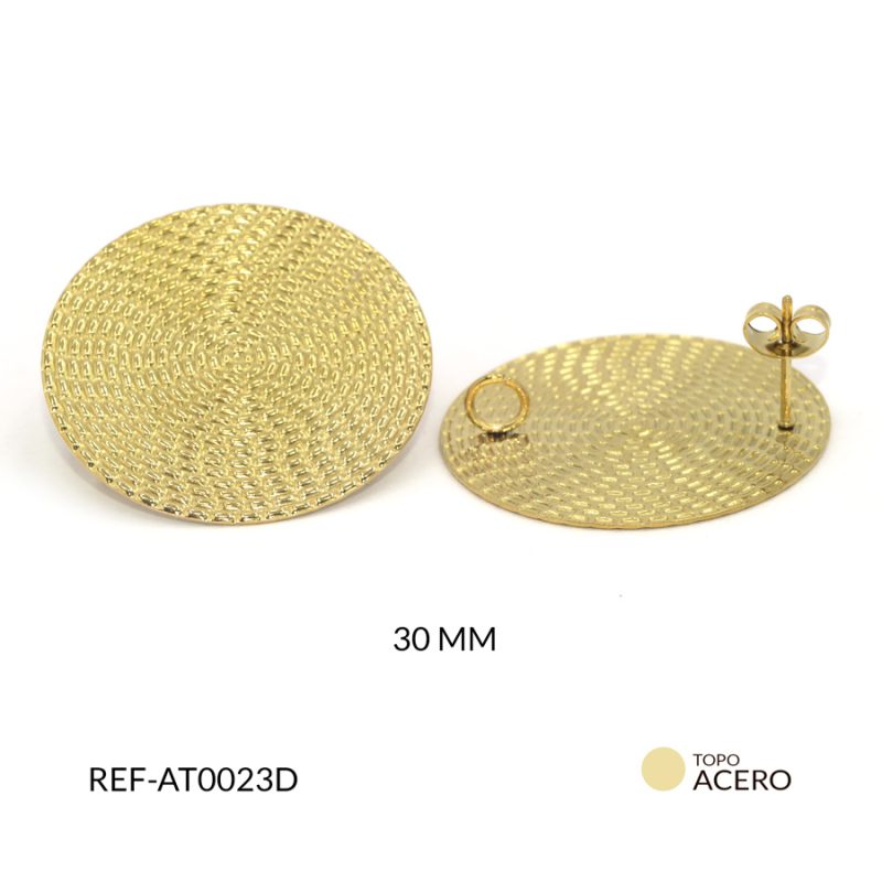 Herraje para arete en acero redondo 30 mm / x par / Ref-AT0023D / Ref-AT0023D