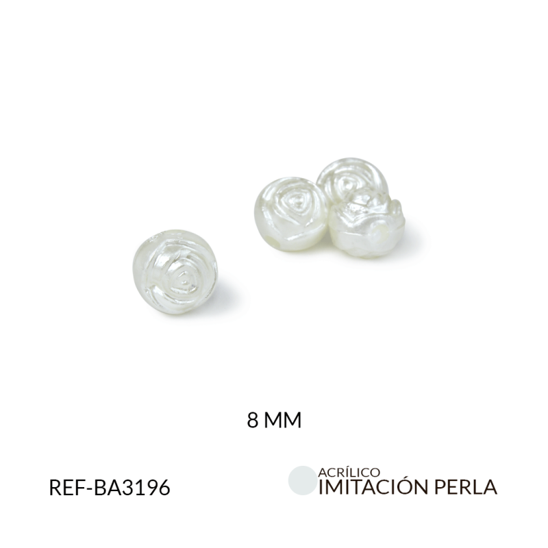 Separador acrílico rosa imitación perla 8 mm/ Paquete x 20 grm / REF-BA3196