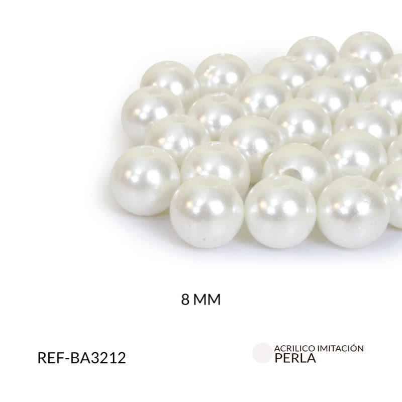 Separador acrílico imitación perla 8mm / paquete X 20 gramos / Ref-BA3212