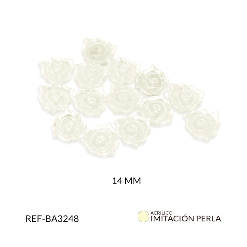 Separador acrílico imitación perlado flor 14mm / paquete x 10 gramos / Ref-BA3248