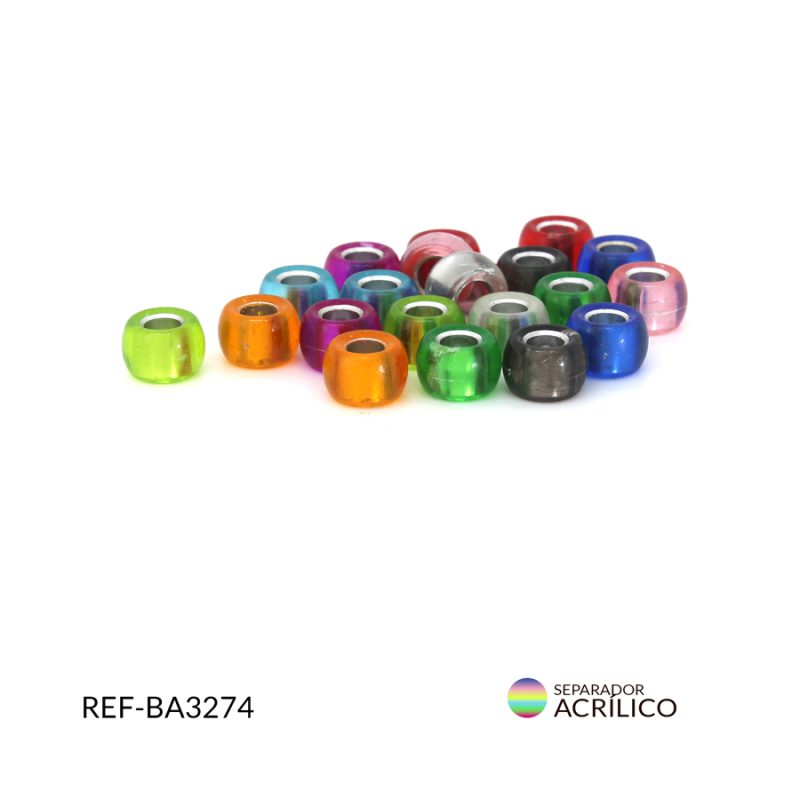 Separador acrílico chaquira para cabello mixta metalizado / paquete x 10 gramos / Ref-BA3274