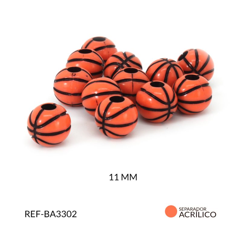 Separador acrílico balón baloncesto 11 mm / paquete x 10 gramos / Ref-BA3302