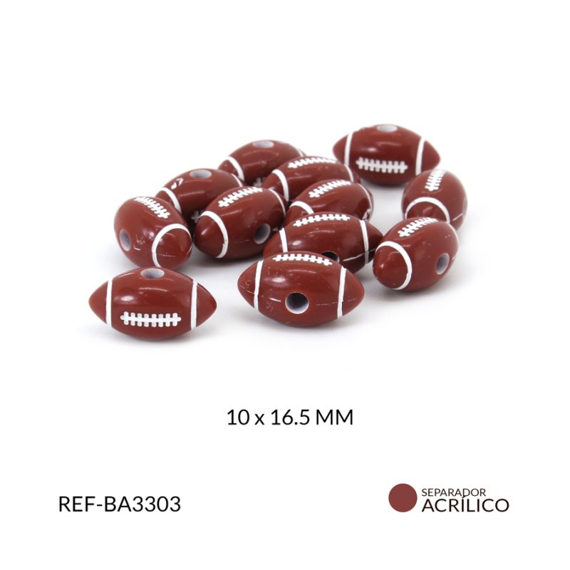 Separador acrílico balón futbol americano 10 x 16.5 mm / paquete x 10 gramos / Ref-BA3303