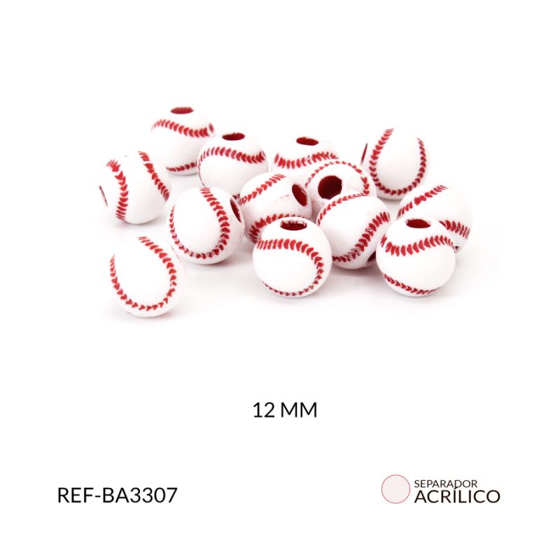 Separador acrílico pelota beisbol 12 mm/ paquete x 10 gramos / Ref-BA3307