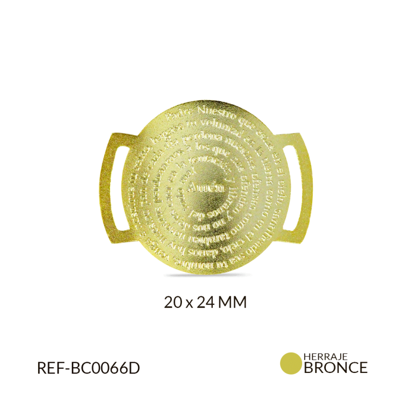 Centro pulsera bronce padre nuestro/ x unidad / Ref-BC0066D / Ref-BC0066D