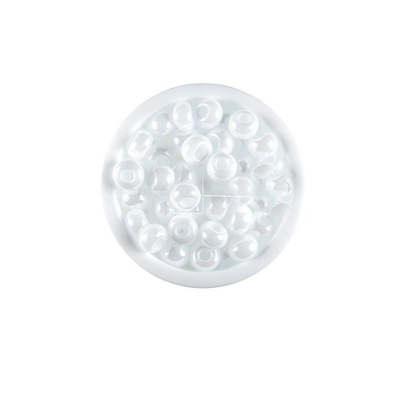 Chaquira checa perlado blanco #10 / paquete x 25 gramos / Ref-52801XP / Ref-52801XP