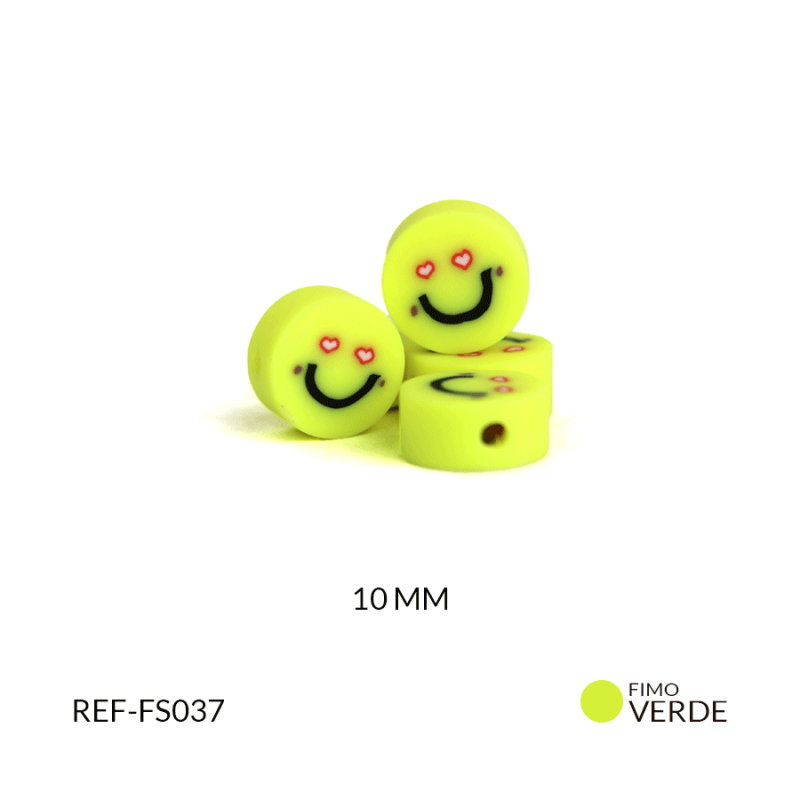 SEPARADOR FIMO EMOJI ENAMORADA 10 MM / paquete X 12 und / Ref-fs037