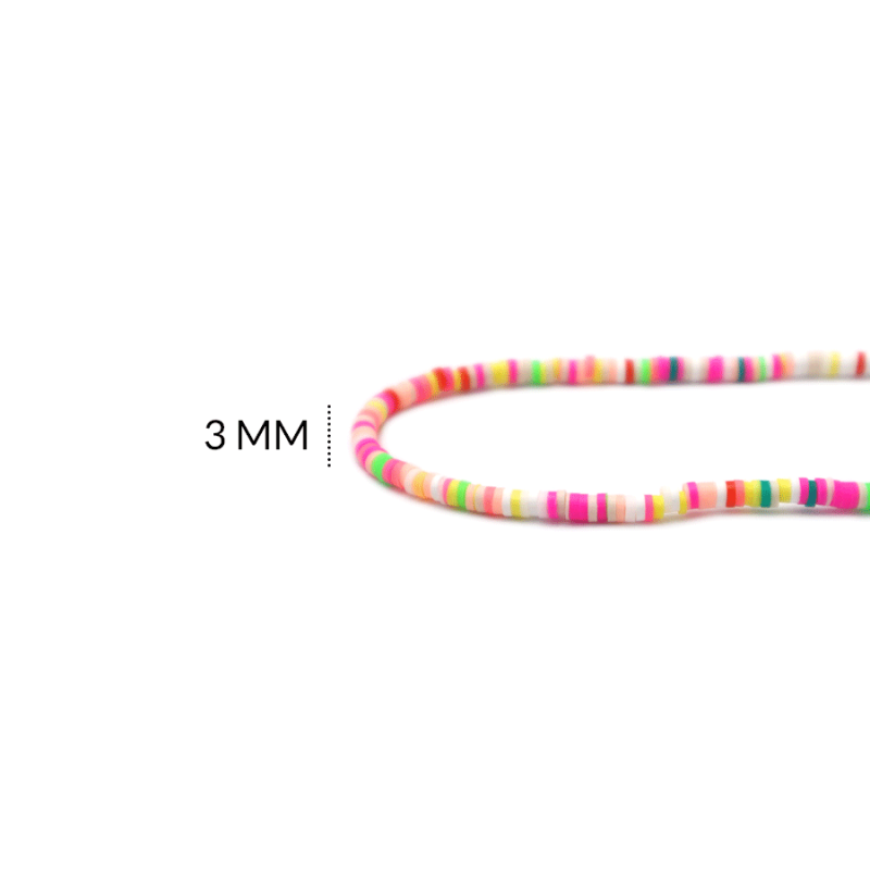 Fimo disco rosados mixto 3mm / sarta x 38 cm aprox / REF-FS414