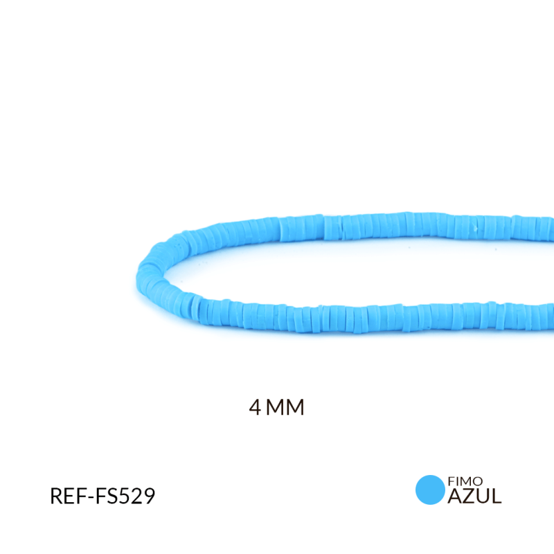 FIMO DISCO AZUL ZAFIRO 4MM / sarta x 38 cm aprox / REF-FS529