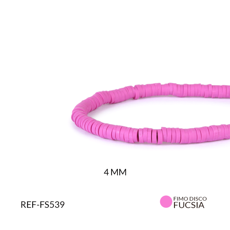 FIMO DISCO FUCSIA M 4MM / x  SARTA / Ref-FS539