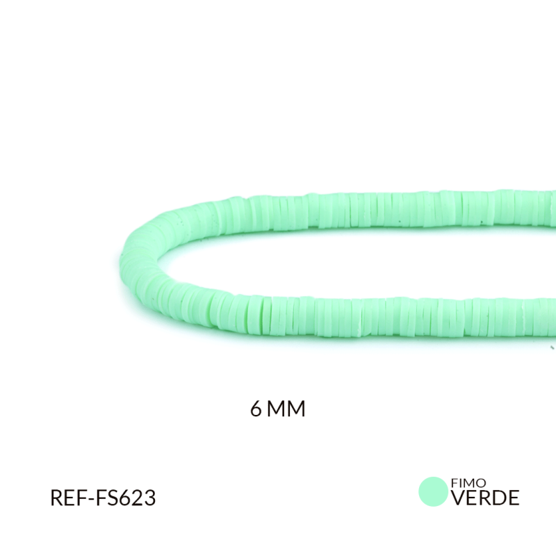 FIMO DISCO VERDE 6MM / sarta x 38 cm aprox / REF-FS623