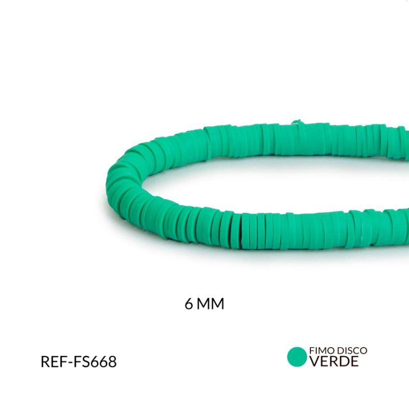 FIMO DISCO VERDE 6MM /x SARTA / Ref-fs668