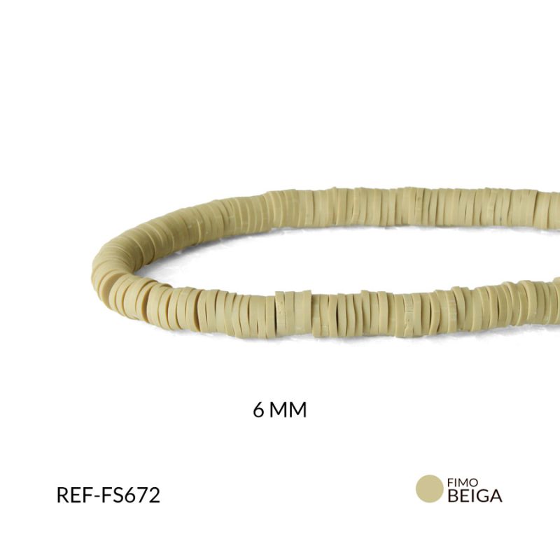 FIMO DISCO BEIGE C 6 MM / x SARTA / Ref-FS672