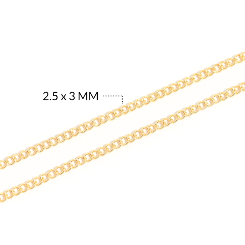 Cadena Goldfilled Escalera 2.5 x 3 mm color dorado / x metro / REF-GC6089
