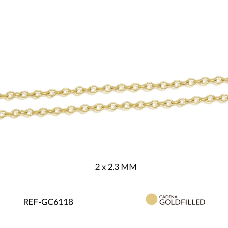 Cadena Goldfilled eslabon redondo 2 x 2.3 mm / x metro / Ref-GC6118