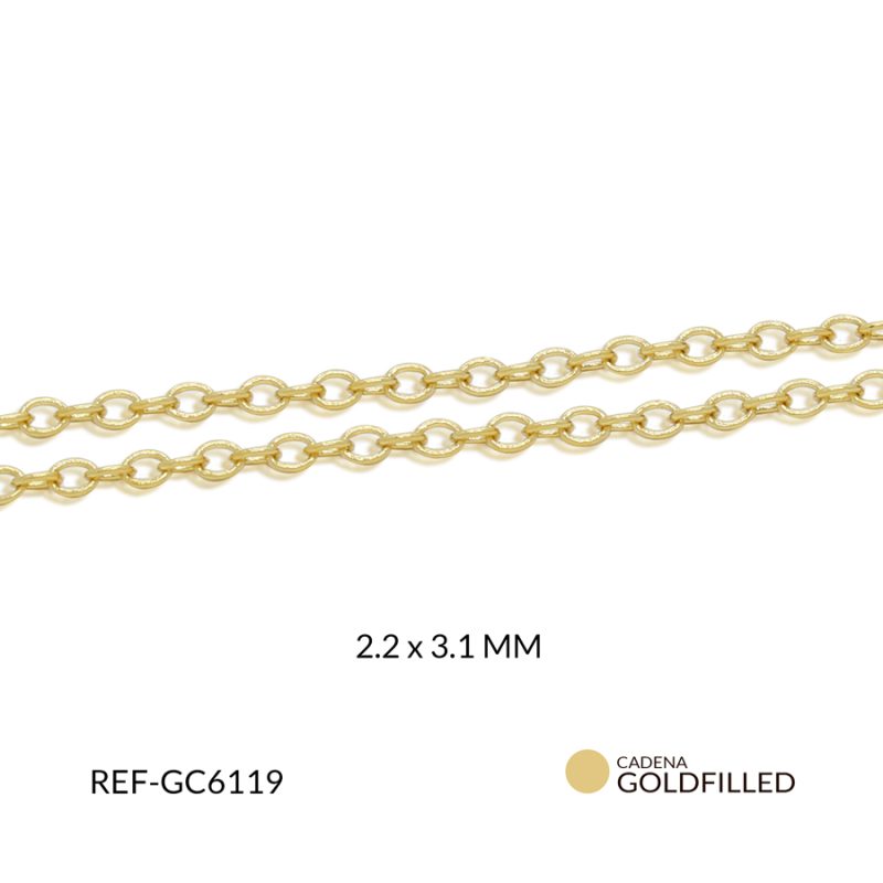 Cadena Goldfilled 2.2 x 3.1 mm / x metro / Ref-GC6119