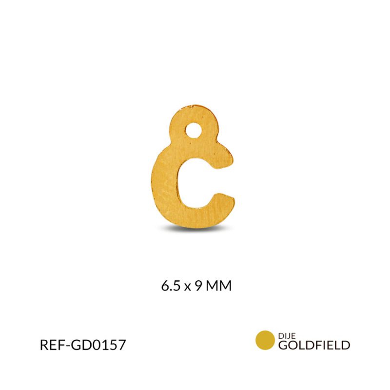 Dije goldfilled letra C 6.5x9mm / x unidad / Ref-GD0157 / Ref-GD0157