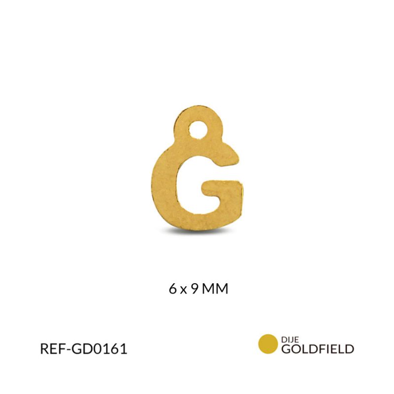 Dije goldfilled letra G 6x9mm / x unidad / Ref-GD0161 / Ref-GD0161