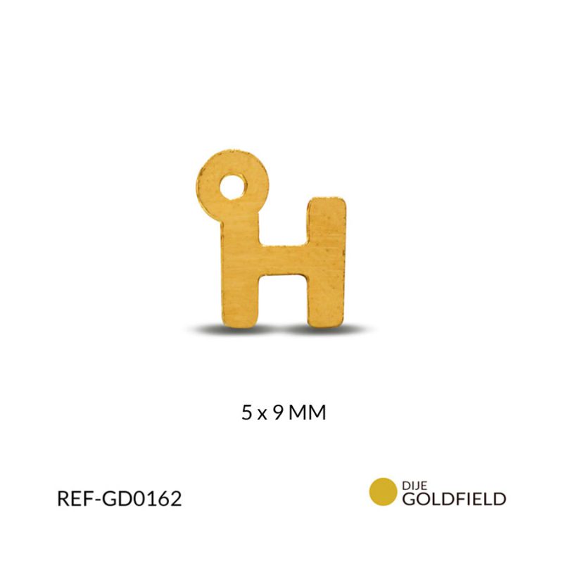 Dije goldfilled letra H 5x9mm / x unidad / Ref-GD0162 / Ref-GD0162