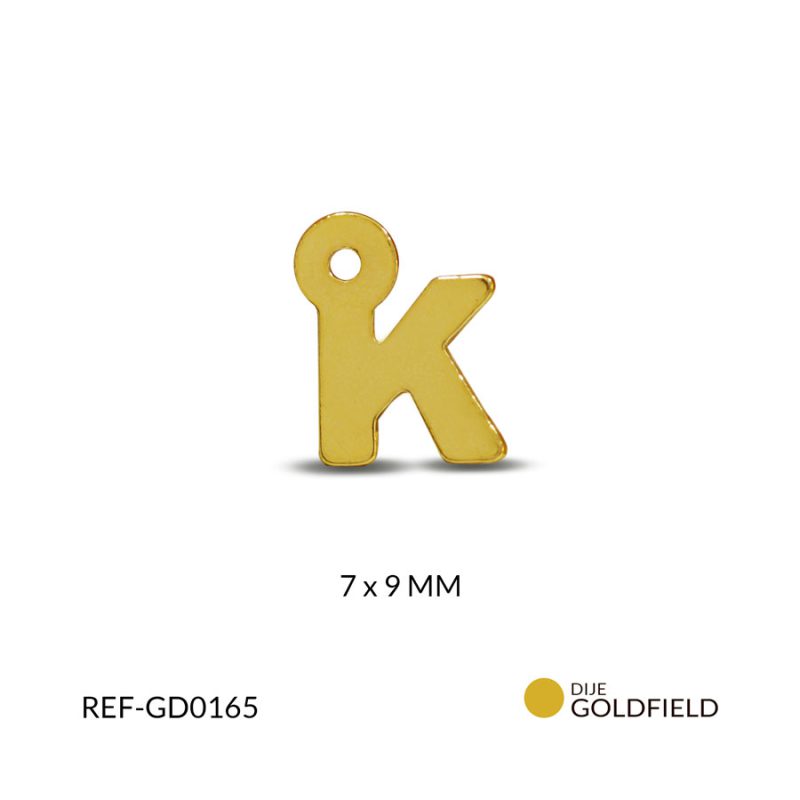 Dije goldfilled letra K 7x9mm  / x unidad / Ref-GD0165 / Ref-GD0165