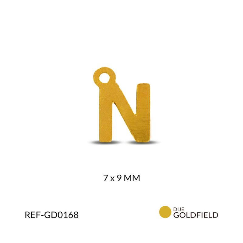 Dije goldfilled letra N 7x9mm / x unidad / Ref-GD0168 / Ref-GD0168
