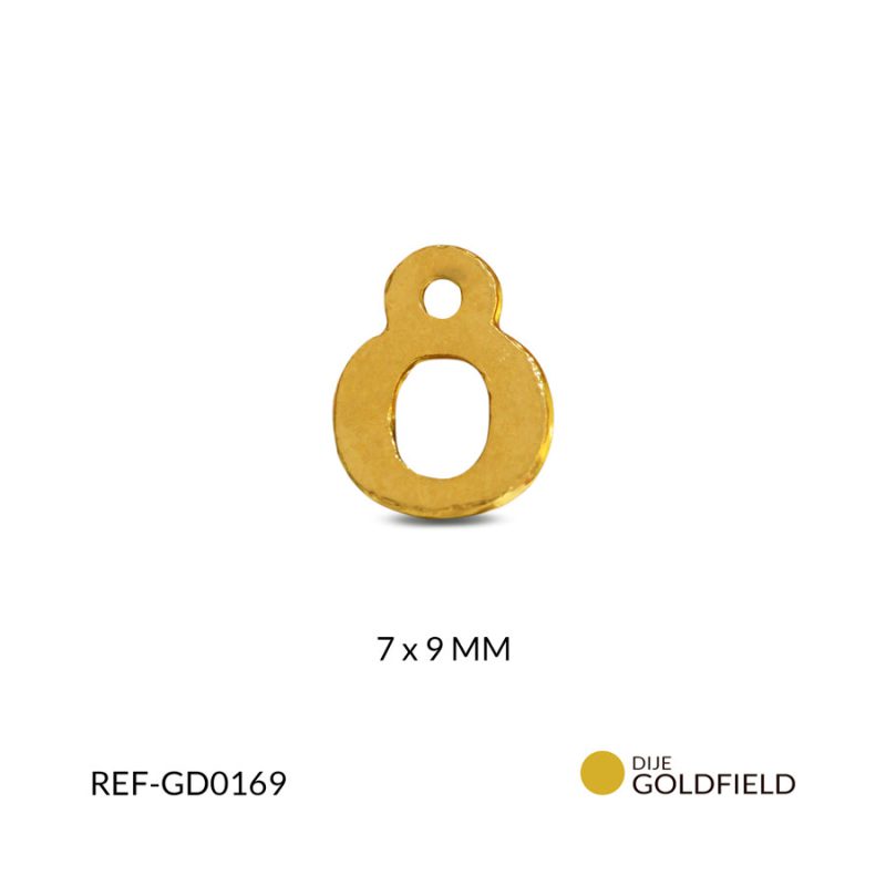 Dije goldfilled letra O 7x9mm / x unidad / Ref-GD0169 / Ref-GD0169