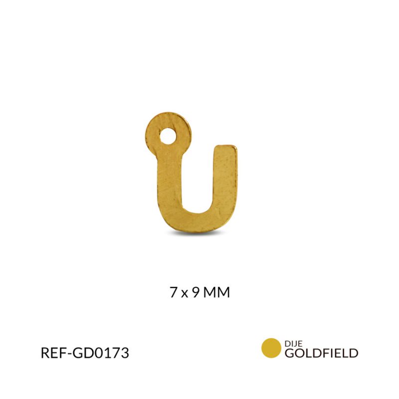 Dije goldfilled letra U 7x9mm / x unidad / Ref-GD0173 / Ref-GD0173