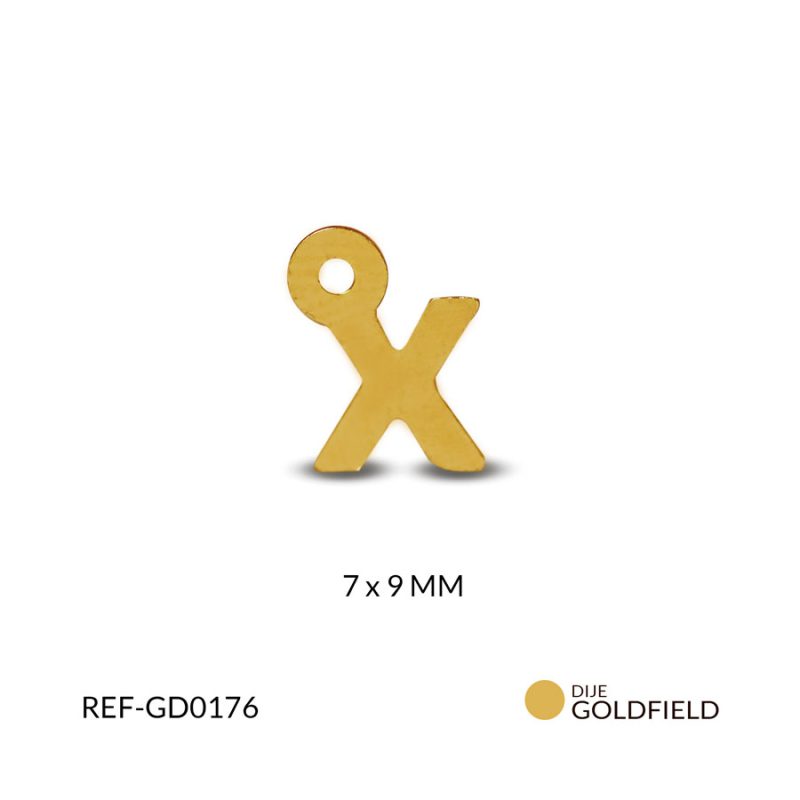 Dije  goldfilled letra 7x9mm / x unidad / Ref-GD0176 / Ref-GD0176