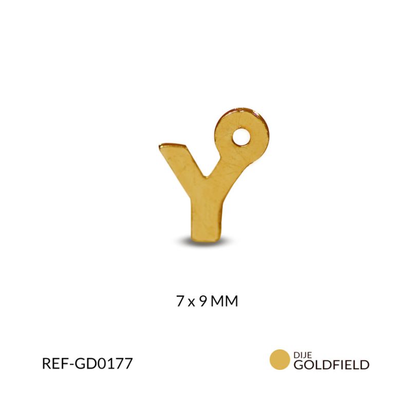Dije golfilled Lletra Y 7x9mm / x unidad / Ref-GD0177 / Ref-GD0177