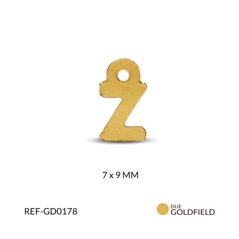 Dije goldfilled letra Z 7x9mm / x unidad / Ref-GD0178 / Ref-GD0178