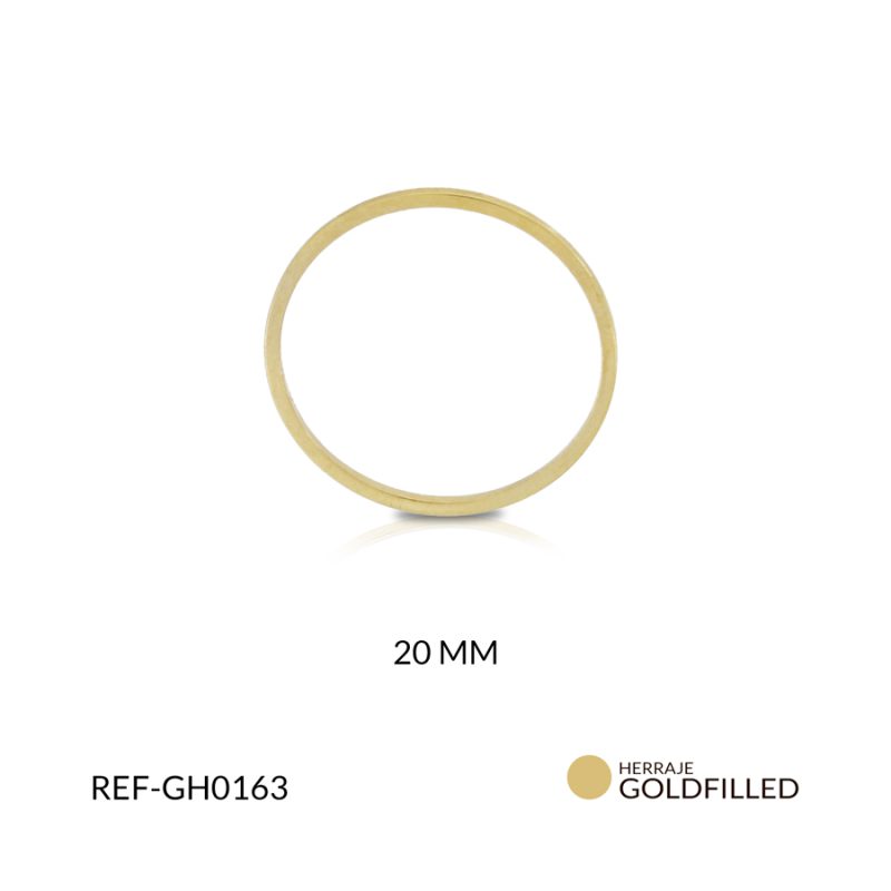 Herraje goldfilled dorado para arete circulo 2.0 cm / x par / Ref-GH0163 / Ref-GH0163