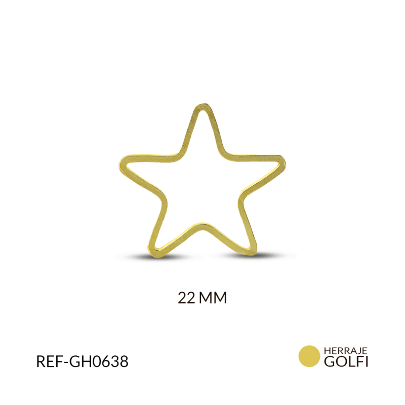 HERAJE GOLFI FIGURA ESTRELLA 22MM / PAQUETE x PAR / REF-GH0638