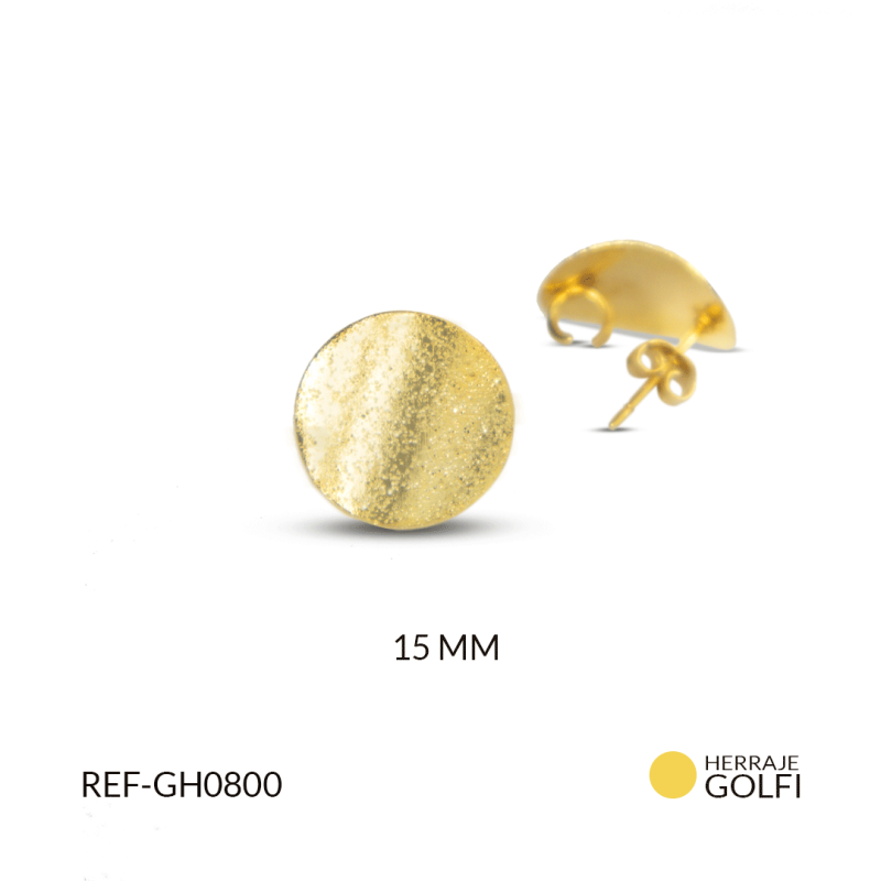 Herraje goldfilled para arete concavo martillado 15 mm / x par Ref-GH0800 / REF-GH0800